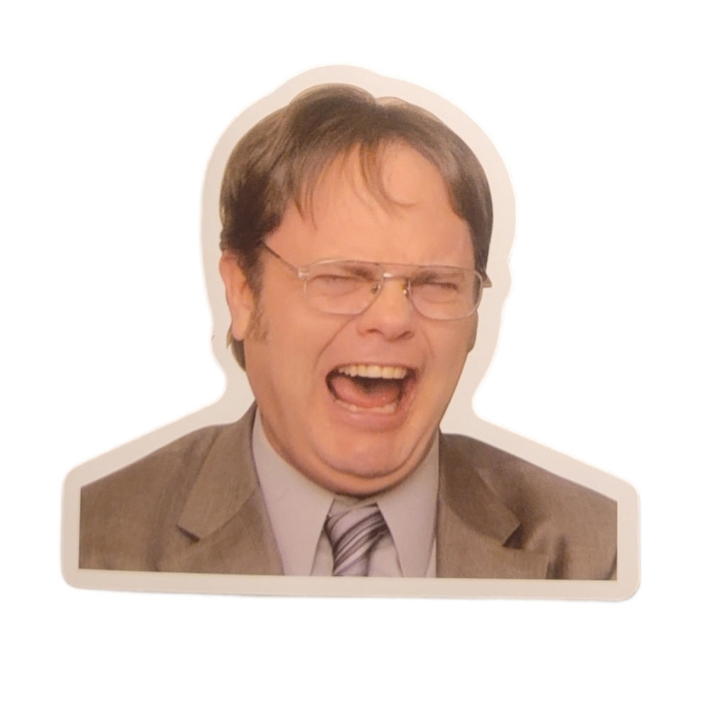 NEW! The Office Dwight Schrute Crying Meme Vinyl Laptop Sticker NEW